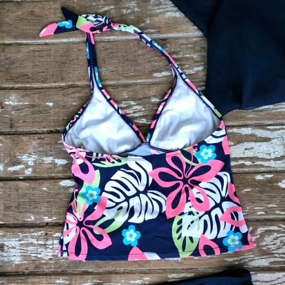 Jantzen Navy Tropical Tankini Top EUC - Picture 5 of 8